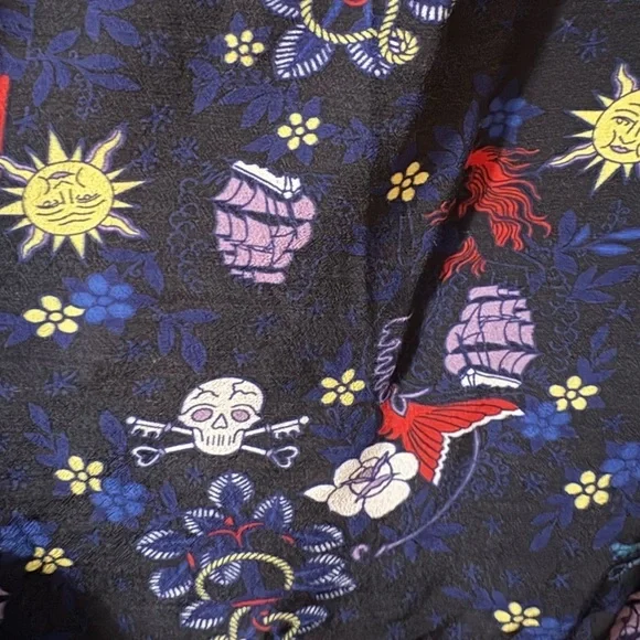Zadig & Voltaire Theresa Tatoo Pirate Print, Viscose Blue Blouse. Relaxed fit. - Picture 7 of 16